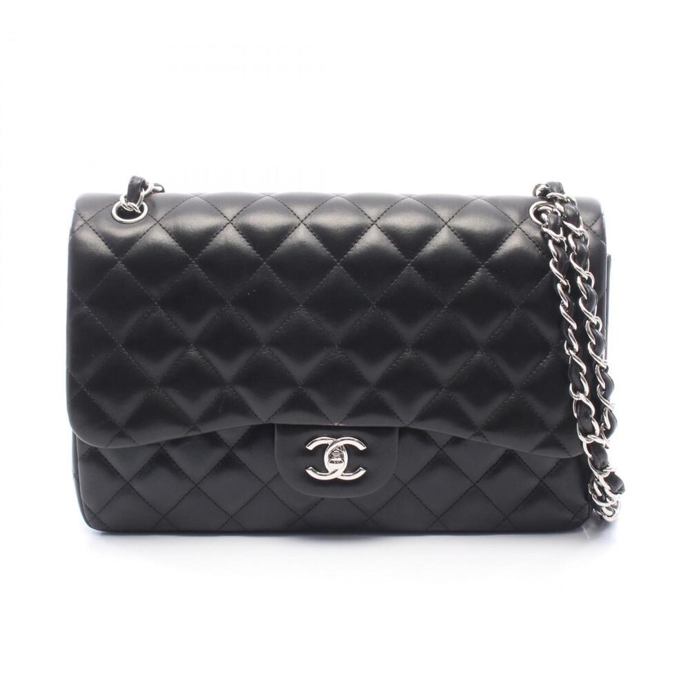 Chanel CHANEL Large Matelassé 30 Classic Double Flap Shoulder Bag Handbag Lam...